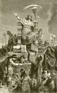 Greek Degeneracy.--Croesus on the Funeral Pile by English School