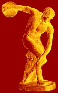 Greek Athlete Throwing the Discus, Illustration from Cassell