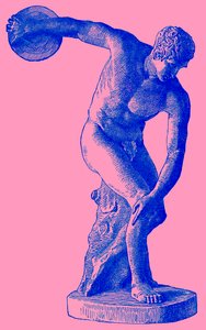 Greek Athlete Throwing the Discus, Illustration from Cassell