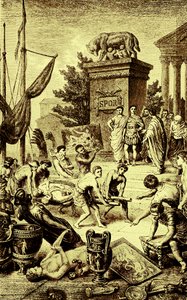 Greek Culture - Statues and Works of Art Carried Off to Rome (illustration from The Illustrated History of the World, published c.1880) by English School