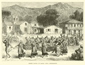 Greek Dance at Hagia Anna, Negropont by English School