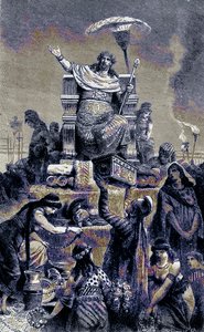 Greek Degeneracy - Croesus on the Funeral Pile (illustration from The Illustrated History of the World, published c.1880) by English School