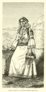 Greek Woman of Hagios-Vasilios, Arcadia by English School