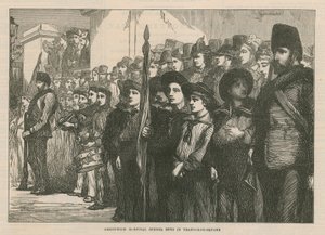 Greenwich Hospital School Boys in Trafalgar Square by English School