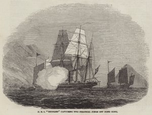 HMS "Reynard" capturing Two Piratical Junks off Hong Kong