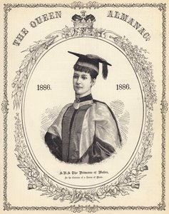 HRH the Princess of Wales, in the Costume of a Doctor of Music (engraving)