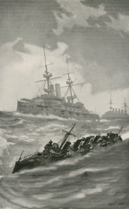 H. M. S. Mars, Terrible, and Dragon Cruising in the English Channel by English School