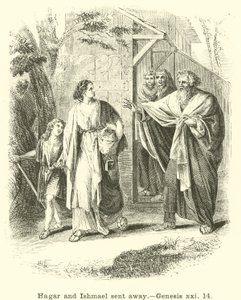 Hagar and Ishmael Sent Away, Genesis 21:14 by English School