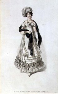 Half mourning evening dress, fashion plate from Ackermann