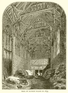 Hall of Eltham Palace in 1835 by English School