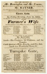 Handbill advertising a one-night-only performance by Mr. Rayner in 