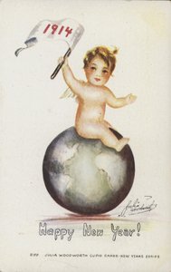 Happy New Year Card, 1914 by English School