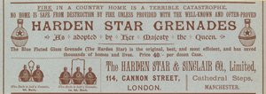 Harden Star Grenades, advertisement by English School