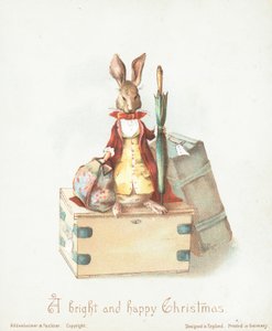 Hare with Luggage and Umbrella by English School