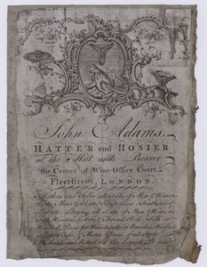 Hatters, John Adams, trade card by English School