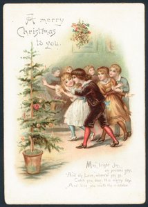 Having fun beneath the mistletoe