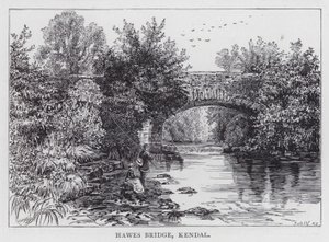 Hawes Bridge, Kendal (engraving) by English School