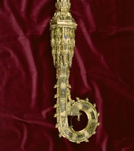 Head and crook of the crozier of William of Wykeham: Paul side (detail) by English School