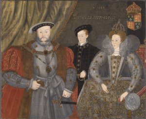 Henry VIII, Elizabeth I, and Edward VI by English School