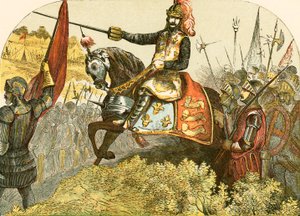 Henry V at the Battle of Agincourt by English School