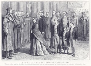 Her Majesty and the Crimean Wounded, 1856 by English School