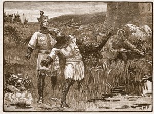 Heroism of St. Clair at the Siege of Bridgnorth Castle (Illustration from Cassell