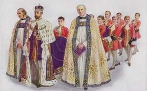 His Majesty the King Entering the Abbey by English School