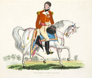 His Royal Highness, The Prince Regent of Great Britain, Illustration from An Historical Account of the Battle of Waterloo by William Mudford, 1816 by English School