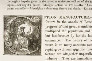 Historiated Initial C, from a book on British Cotton Manufacturing
