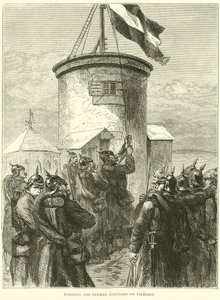 Hoisting the German Standard on Valerien, March 1871 by English School