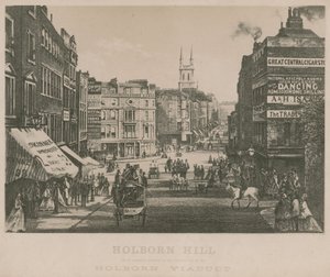 Holborn Hill, as It Appeared Previous to the Construction of the Holborn Viaduct