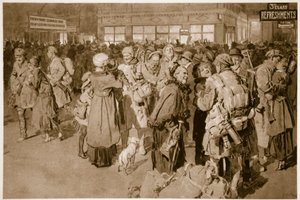 Home on leave: After the arrival of the trench special at London terminus by English School