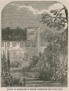 House at Highgate, London, in Which Samuel Coleridge the Poet Died by English School