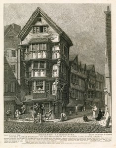 Houses lately standing on the west corner of Chancery Lane, Fleet Street, London by English School