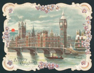 Houses of Parliament in winter by English School