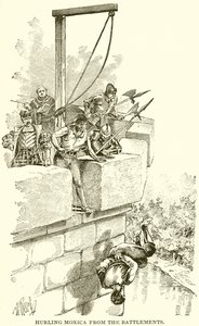 Hurling Moxica from the Battlements by English School