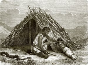Hut of Chimehwhueb Indians by English School