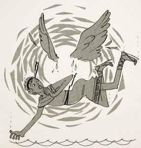 Icarus losing his wings by English School