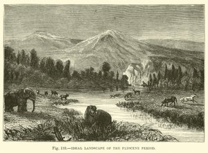 Ideal Landscape of the Pliocene Period by English School