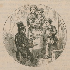 Illustration Depicting a Postman Delivering Mail by English School