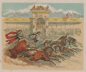 Illustration Depicting Two Chariots by English School