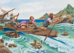 Illustration for Swiss Family Robinson by English School