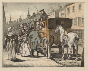 Illustration for The Diverting History of John Gilpin by William Cowper by English School