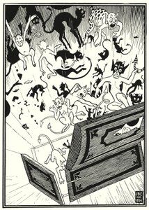 Illustration for the Adventures of Baron Munchausen (engraving) by English School
