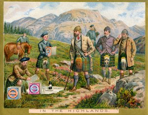 In the Highlands, a promotional card for Huntley & Palmers Biscuits, c.1890