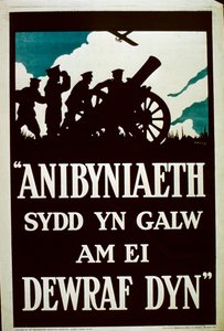 Independence Calls for the Bravest of Men - Welsh Language WWI Poster by English School