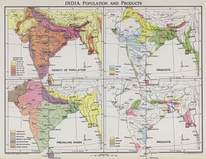 India, population and products by English School