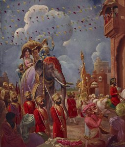 Indian Procession with Elephant