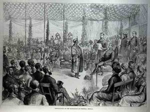 Installation of the Maharajah of Burdwan, Bengal by English School