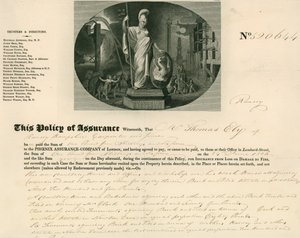 Insurance policy for the Phoenix Assurance Company, London